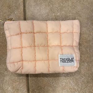 Quilted Pink Pouch Makeup Bag